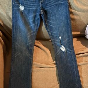 Distressed Blue Girls Jeans
